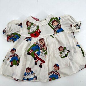 Handmade Raggedy Ann and‎ Andy Puff Sleeve Dress or Pinafore Top